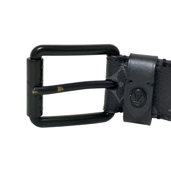 Authentic LOUIS VUITTON Black Monogram Eclipse Belt br438-122525 LV Optic 40mm Reversible Belt Monogram Eclipse Canvas - Men  main image 4